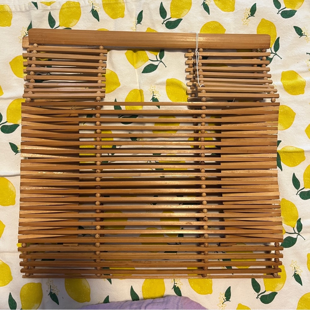 Vintage Wooden Slatted Handbag